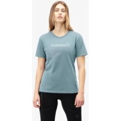 Norrona /29 Cotton Norrøna Viking T-Shirt Dames - Tourmaline -Norrona norrona 29 cotton norrona viking t shirt women tourmaline model 1 1151644