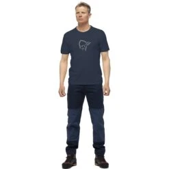 Norrona /29 Cotton Viking T-Shirt Heren - Indigo Night/Sky Cap -Norrona norrona 29 cotton viking t shirt men indigo night drizzle 3 1033028