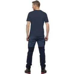 Norrona /29 Cotton Viking T-Shirt Heren - Indigo Night/Sky Cap -Norrona norrona 29 cotton viking t shirt men indigo night drizzle 4 1033029