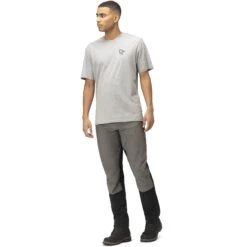 Norrona /29 Cotton Vikinghead Embroidery T-Shirt Heren - Grey Melange -Norrona norrona 29 cotton vikinghead embroidery t shirt men grey melange 3 1344734