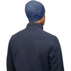 Norrona /29 Light MerinoUll Logo Beanie - Vintage Indigo Melange -Norrona norrona 29 light merinoull logo beanie vintage indigo melange model 2 1519381