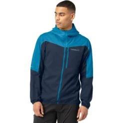 Norrona Falketind Aero60 Hood Jas Heren - Hawaiian Surf/Indigo Night