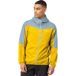 Norrona Falketind Aero60 Hood Jas Heren - Sulphur/Blue Fog
