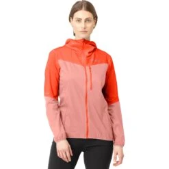 Norrona Falketind Aero60 Hood Jas Dames - Orange Alert/Peach Amber