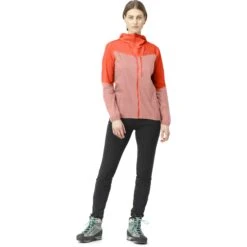 Norrona Falketind Aero60 Hood Jas Dames - Orange Alert/Peach Amber -Norrona norrona falketind aero60 hood women orange alert peach amber model 1 1399430