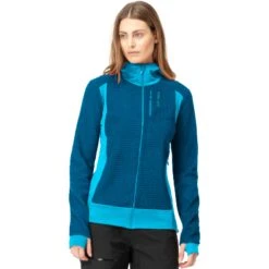 Norrona Falketind Alpha120 Zip Hood Jas Dames - Aquarius/Mykonos Blue