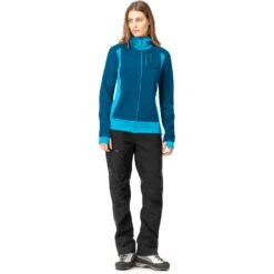 Norrona Falketind Alpha120 Zip Hood Jas Dames - Aquarius/Mykonos Blue -Norrona norrona falketind alpha120 zip hood women aquarius mykonos blue 4 1517554