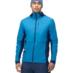 Norrona Falketind Alpha90 Insulated Zip Hood Jas Heren - Hawaiian Surf/Indigo Night