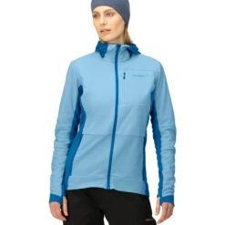 Norrona Falketind Alpha90 Insulated Zip Hood Jas Dames - Aquarius/Mykonos Blue