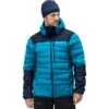 Norrona Falketind Down750 Hood Donsjas Heren - Hawaiian Surf/Indigo Night