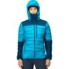 Norrona Falketind Down750 Hood Donsjas Dames - Aquarius/Mykonos Blue