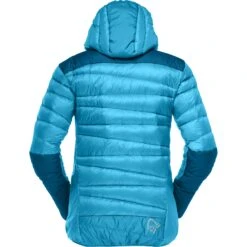 Norrona Falketind Down750 Hood Donsjas Dames - Aquarius/Mykonos Blue -Norrona norrona falketind down750 hood jacket women aquarius mykonos blue 3 1517591
