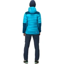 Norrona Falketind Down750 Hood Donsjas Dames - Aquarius/Mykonos Blue -Norrona norrona falketind down750 hood jacket women aquarius mykonos blue 5 1517593