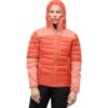 Norrona Falketind Down750 Hood Donsjas Dames - Orange Alert/Peach Amber