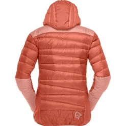 Norrona Falketind Down750 Hood Donsjas Dames - Orange Alert/Peach Amber -Norrona norrona falketind down750 hood jacket women orange alert peach amber 2 1253560