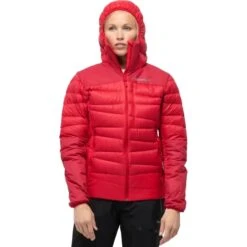Norrona Falketind Down750 Hood Donsjas Dames - True Red