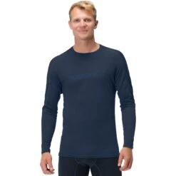 Norrona Falketind Equaliser Merino Round Neck Shirt Met Lange Mouwen Heren - Indigo Night