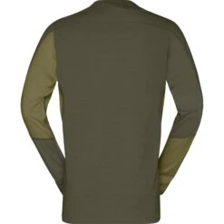 Norrona Falketind Equaliser Merino Round Neck Shirt Met Lange Mouwen Heren - Olive Drab/Olive Night -Norrona norrona falketind equaliser merino round neck men olive drab olive night 2 1341423