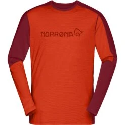 Norrona Falketind Equaliser Merino Round Neck Shirt Met Lange Mouwen Heren - Arednalin/Rhubarb