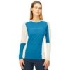 Norrona Falketind Equaliser Merino Round Neck Shirt Met Lange Mouwen Dames - Hawaiian Surf/Snowdrop