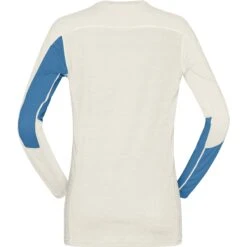 Norrona Falketind Equaliser Merino Round Neck Shirt Met Lange Mouwen Dames - Hawaiian Surf/Snowdrop -Norrona norrona falketind equaliser merino round neck shirt women hawaiian surf snowdrop 3 1517605