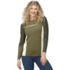 Norrona Falketind Equaliser Merino Round Neck Shirt Met Lange Mouwen Dames - Olive Drab/Olive Night