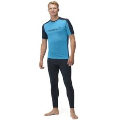 Norrona Falketind Equaliser Merino T-Shirt Heren - Hawaiian Surf/Indigo Night -Norrona norrona falketind equaliser merino t shirt men hawaiian surf indigo night 2 1460899