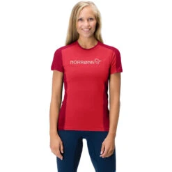 Norrona Falketind Equaliser Merino T-Shirt Dames - True Red/Jester Red