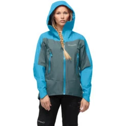 Norrona Falketind Gore-Tex Jas Dames - Aquarius/North Atlantic