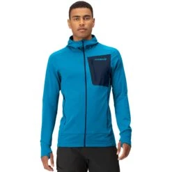 Norrona Falketind Power Grid Hood Jas Heren - Hawaiian Surf/Indigo Night