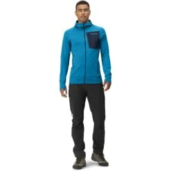 Norrona Falketind Power Grid Hood Jas Heren - Hawaiian Surf/Indigo Night -Norrona norrona falketind power grid hood men hawaiian surf indigo night model 1 1399547