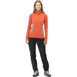 Norrona Falketind Power Grid Hood Jas Dames - Orange Alert -Norrona norrona falketind power grid hood women orange alert model 1 1399537