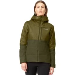 Norrona Falketind Thermo60 Hood Jas Dames - Olive Drab/Olive Night