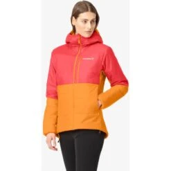 Norrona Falketind Thermo60 Hood Jas Dames - Orange Popsicle/Honeysuckle -Norrona norrona falketind thermo60 hood women orange popsicle honeysuckle model 2 1150974