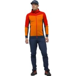 Norrona Falketind Warmwool2 Stretch Zip Hood Jas Heren - Arednalin/Orange Popsicle -Norrona norrona falketind warmwool2 stretch zip hood jacket men arednalin orange popsicle 2 1560996