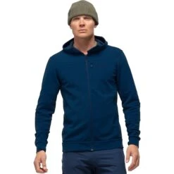 Norrona Falketind Warmwool2 Stretch Zip Hood Jas Heren - Indigo Night