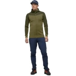 Norrona Falketind Warmwool2 Stretch Zip Hood Jas Heren - Olive Night/Olive Drab -Norrona norrona falketind warmwool2 stretch zip hood jacket men olive night olive drab 3 1254027