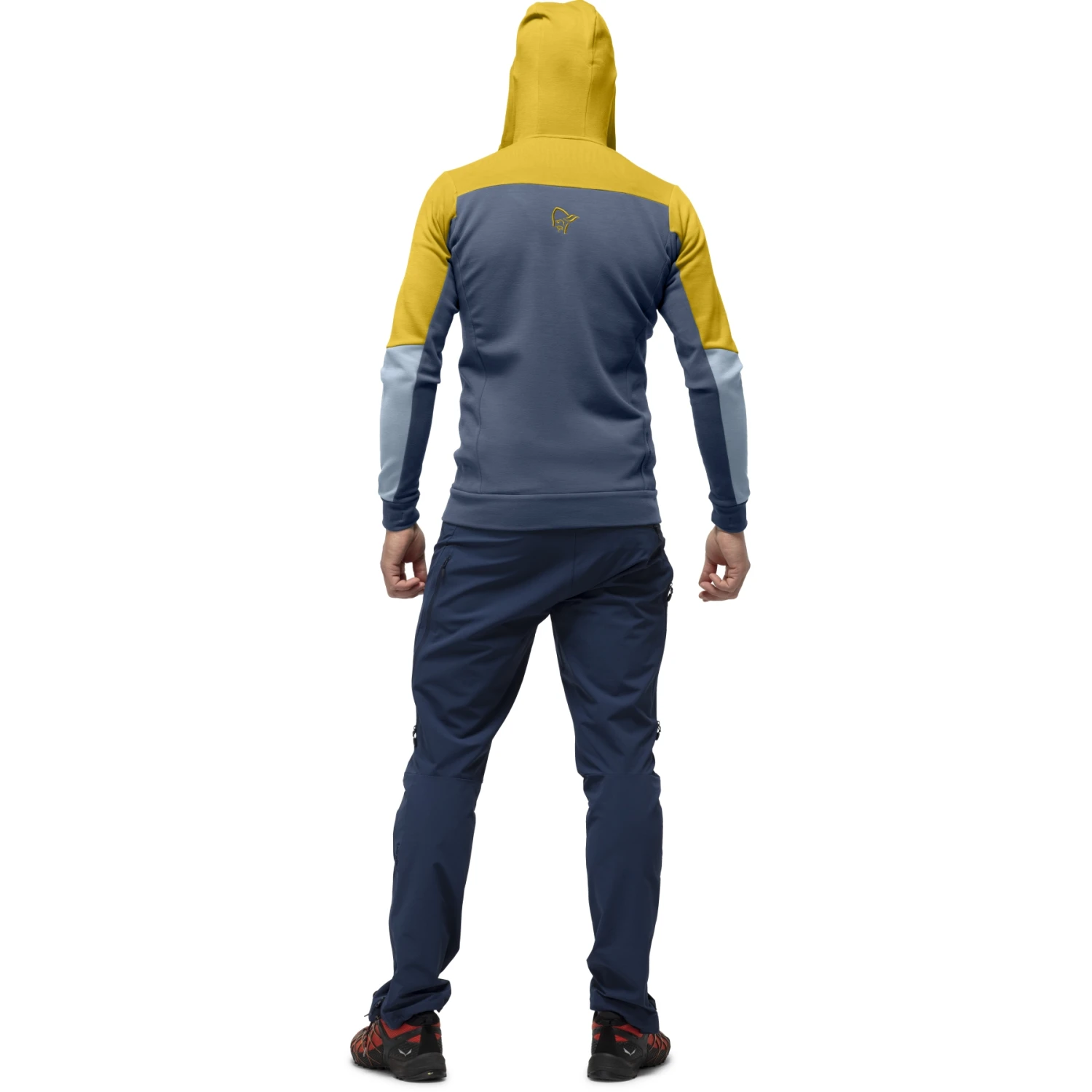 Norrona Falketind Warmwool2 Stretch Zip Hood Jas Heren - Sulphur/Blue Fog 5 Norrona Falketind Warmwool2 Stretch Zip Hood Jas Heren - Sulphur/Blue Fog - Afbeelding 5