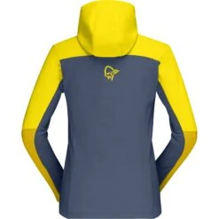 Norrona Falketind Warmwool2 Stretch Zip Hood Jas Dames - Blazing Yellow/Sulphur -Norrona norrona falketind warmwool2 stretch zip hood jacket women blazing yellow sulphur 2 1341909