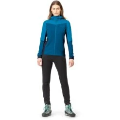Norrona Falketind Warmwool2 Stretch Zip Hood Jas Dames - Hawaiian Surf/Mykonos Blue -Norrona norrona falketind warmwool2 stretch zip hood jacket women hawaiian surf mykonos blue 4 1517668