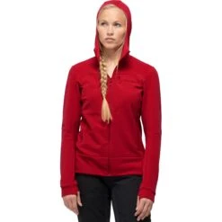 Norrona Falketind Warmwool2 Stretch Zip Hood Jas Dames - Jester Red