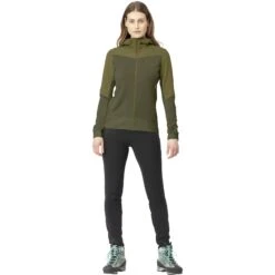 Norrona Falketind Warmwool2 Stretch Zip Hood Jas Dames - Olive Drab/Olive Night -Norrona norrona falketind warmwool2 stretch zip hood jacket women olive drab olive night 3 1254036