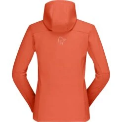 Norrona Falketind Warmwool2 Stretch Zip Hood Jas Dames - Orange Alert -Norrona norrona falketind warmwool2 stretch zip hood jacket women orange alert 2 1254045