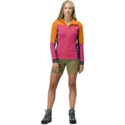 Norrona Falketind Warmwool2 Stretch Zip Hood Jas Dames - Orange Popsicle/Honeysuckle -Norrona norrona falketind warmwool2 stretch zip hood jacket women orange popsicle honeysuckle 3 1025681