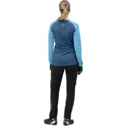 Norrona Fjørå Equaliser Lightweight Shirt Met Lange Mouwen Dames - Mykonos Blue/Aquarius -Norrona norrona fjora equaliser lightweight long sleeve shirt women mykonos blue aquarius 4 1254214