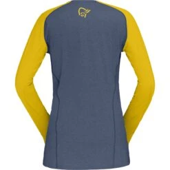 Norrona Fjørå Equaliser Lightweight Shirt Met Lange Mouwen Dames - Sulphur/Vintage Indigo -Norrona norrona fjora equaliser lightweight long sleeve shirt women sulphur vintage indigo 2 1342065