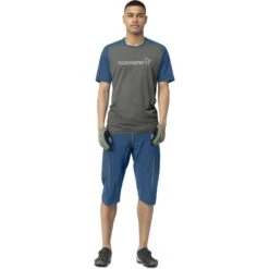 Norrona Fjørå Equaliser Lightweight T-Shirt Heren - Mykonos Blue/Castor Grey -Norrona norrona fjora equaliser lightweight t shirt men mykonos blue castor grey model 1 1399607