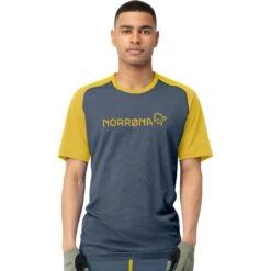 Norrona Fjørå Equaliser Lightweight T-Shirt Heren - Sulphur/Vintage Indigo