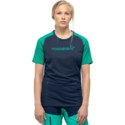 Norrona Fjørå Equaliser Lightweight T-Shirt Dames - Arcadia/Indigo Night