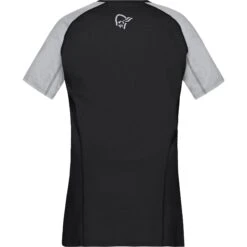 Norrona Fjørå Equaliser Lightweight T-Shirt Dames - Caviar/Light Grey -Norrona norrona fjora equaliser lightweight t shirt women caviar light grey 2 1342202